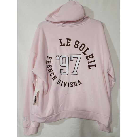 French Riviera pink hoodie women's Large - Picture 1 of 8
